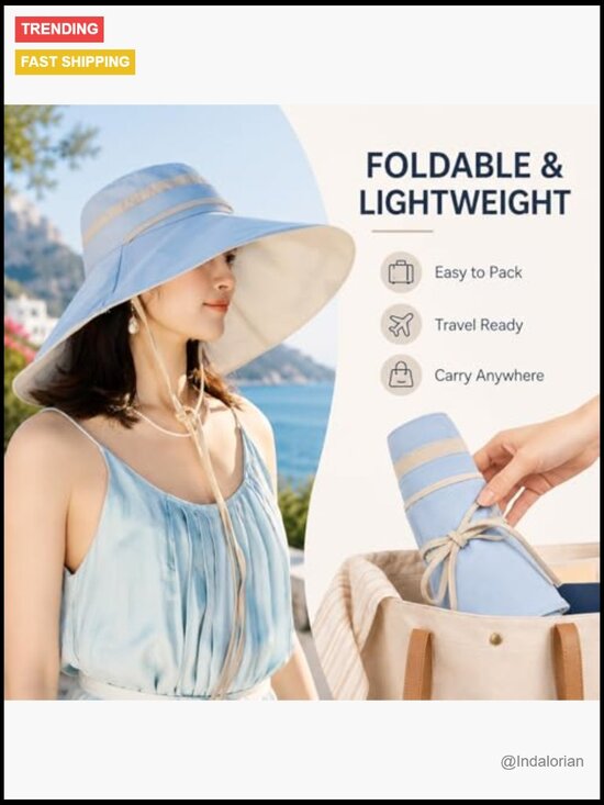 2-in-1 Convertible Sun Hat with Wide Brim UV Protection Detachable Crown